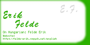 erik felde business card